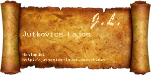 Jutkovics Lajos névjegykártya
